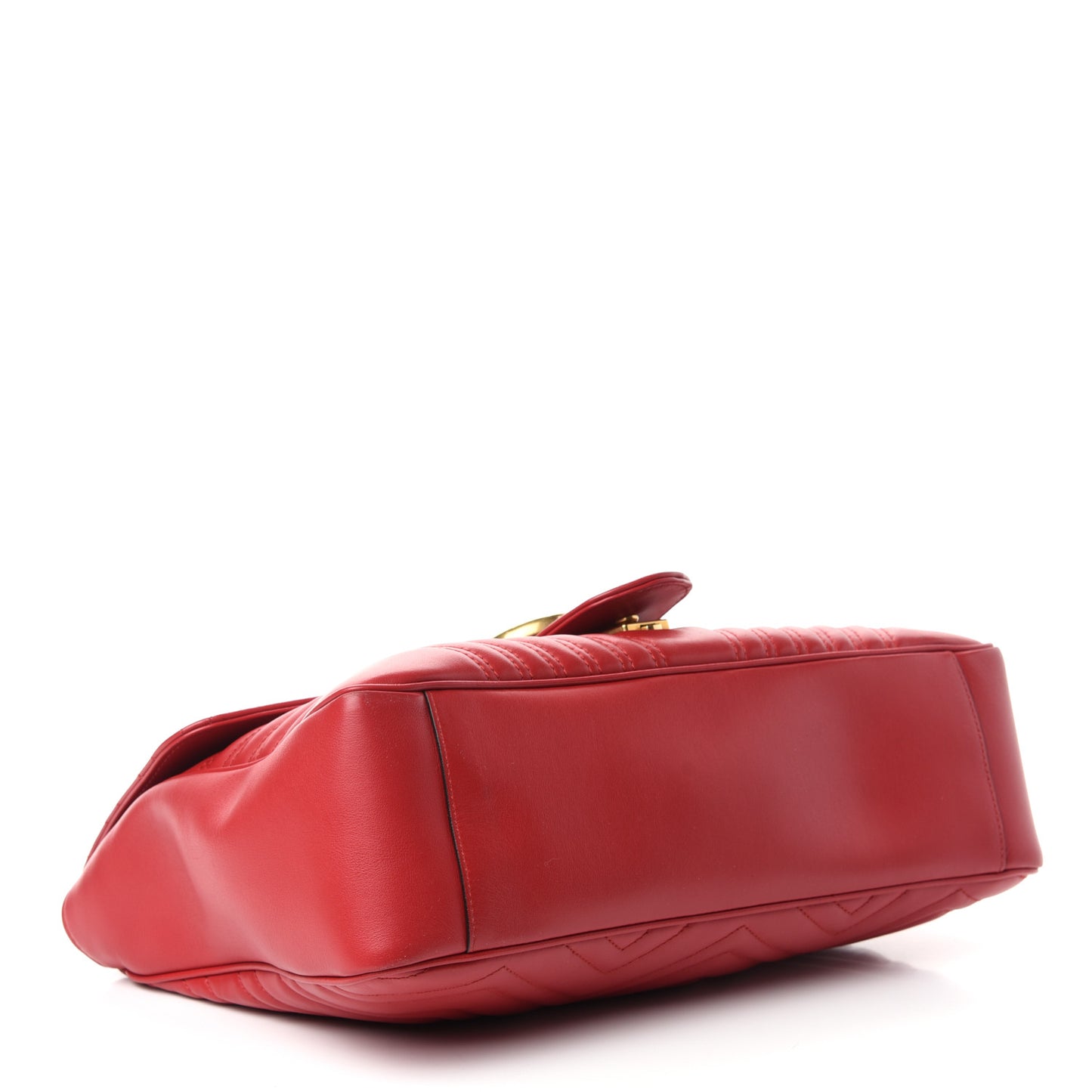 Calfskin Matelasse Large GG Marmont Shoulder Bag Hibiscus Red