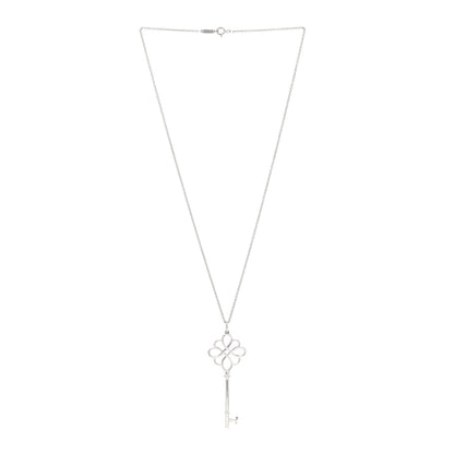 Tiffany Sterling Silver Knot Key Pendant Long Necklace 3 of 4