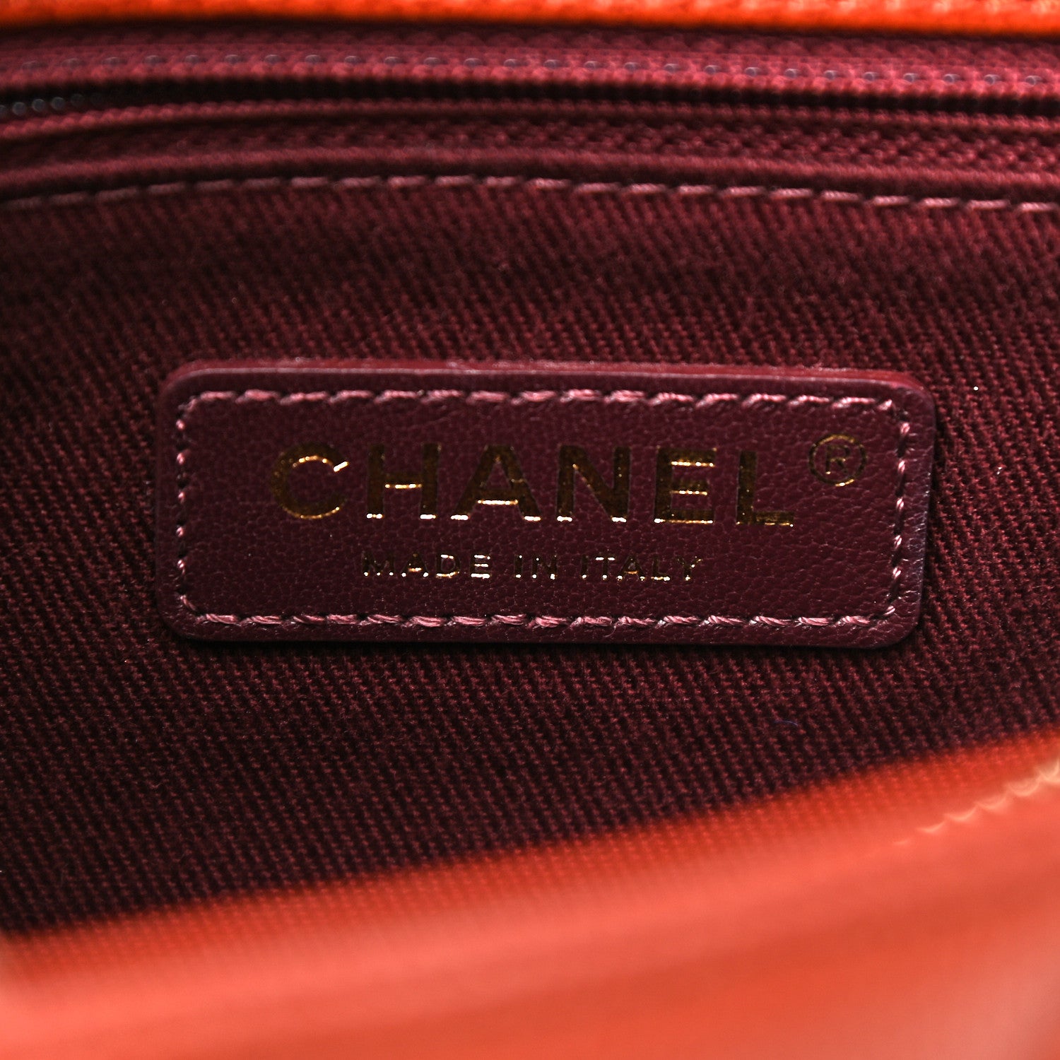 Chanel Caviar Chevron Quilted Small Coco Handle Flap Dark Orange 6 of 9