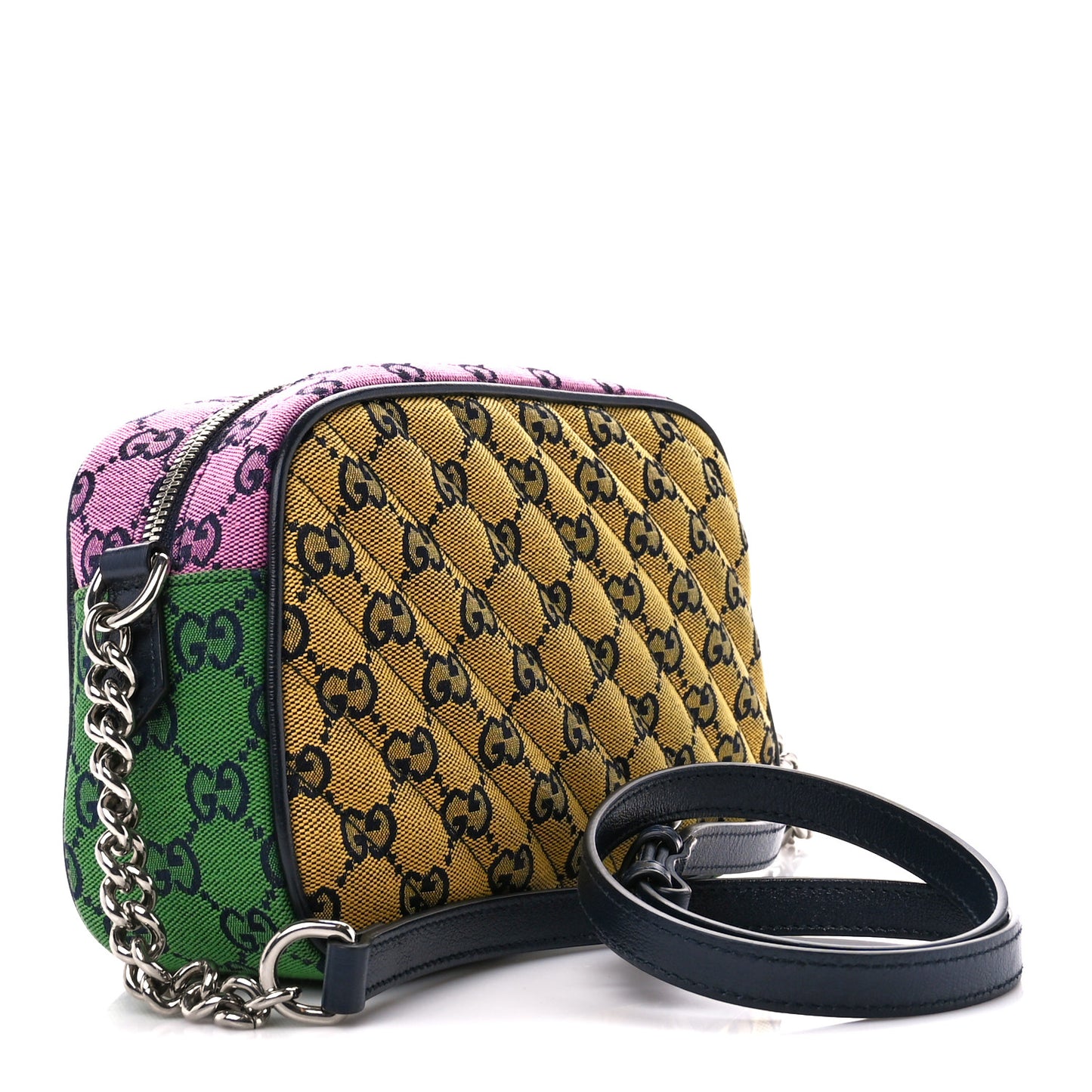 Monogram Multicolor Matelasse Diagonal Small GG Marmont Chain Shoulder Bag Red Blue Yellow Green Pink