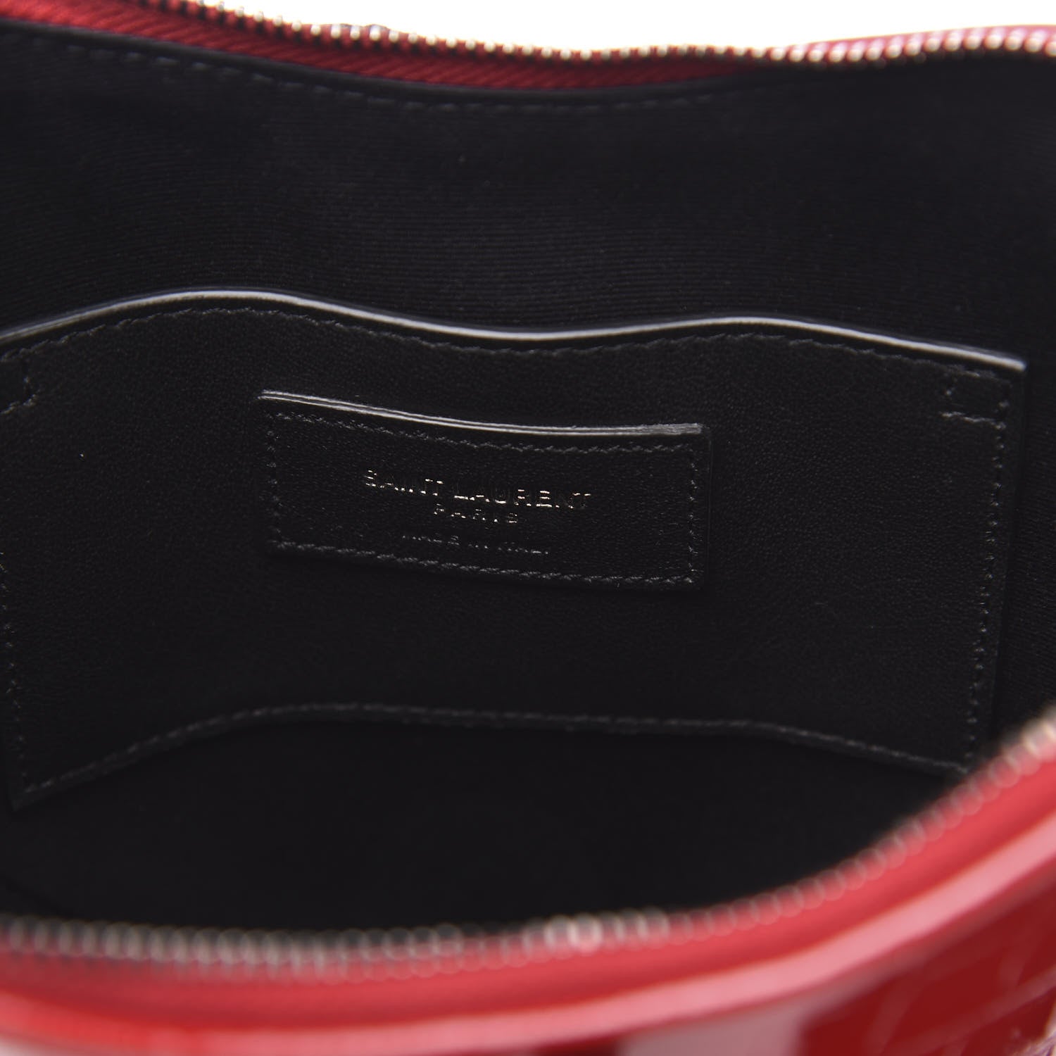 Saint Laurent Patent Crocodile Embossed Sac Coeur Heart Shaped Clutch Red 6 of 8