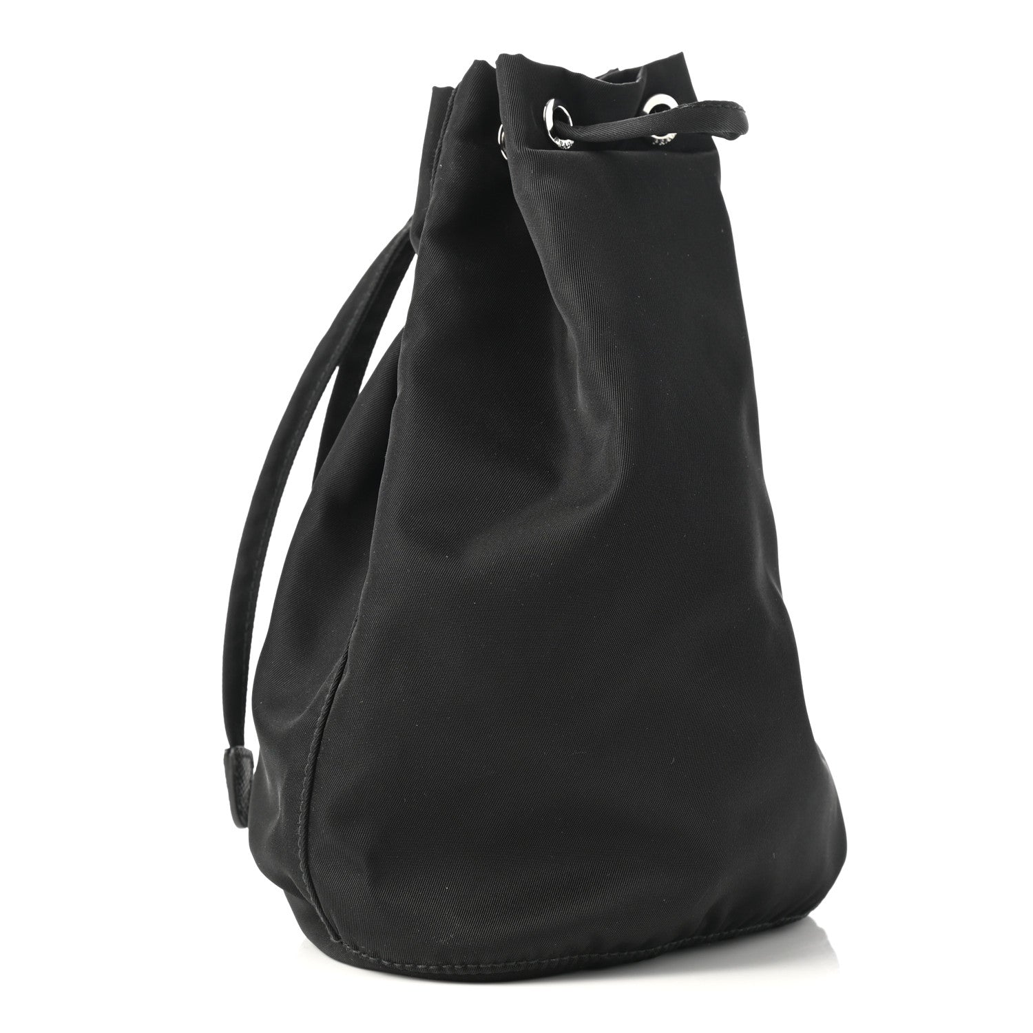 Prada Saffiano Tessuto Nylon Vela Bucket Wristlet Black 2 of 8