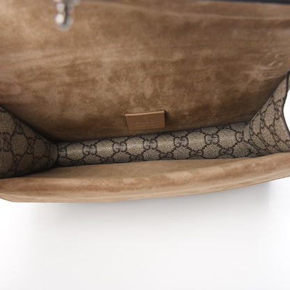 Gucci GG Supreme Monogram Suede Crystal Small Dionysus Shoulder Bag Beige Ebony Taupe 4 of 10