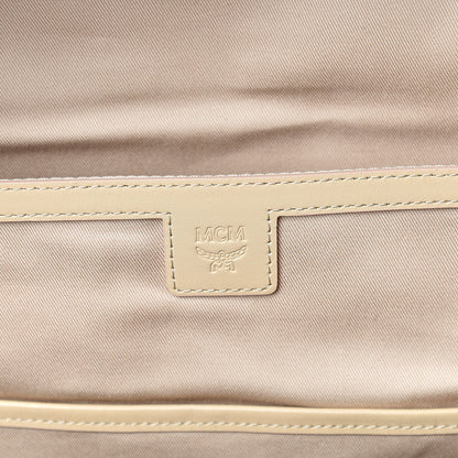 MCM Metallic Visetos Striped Medium Stark Backpack White Beige 5 of 12