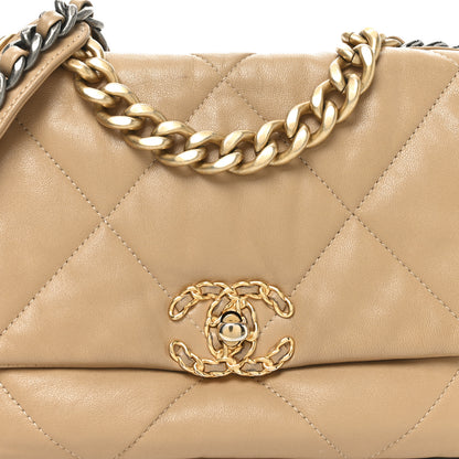 Chanel Lambskin Quilted Medium Chanel 19 Flap Dark Beige 8 of 11