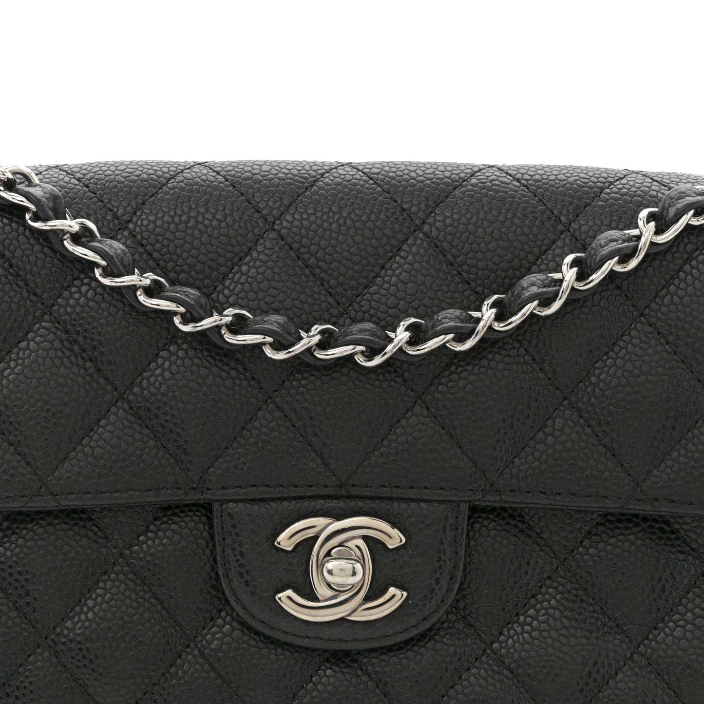 Caviar Quilted East West Flap Black