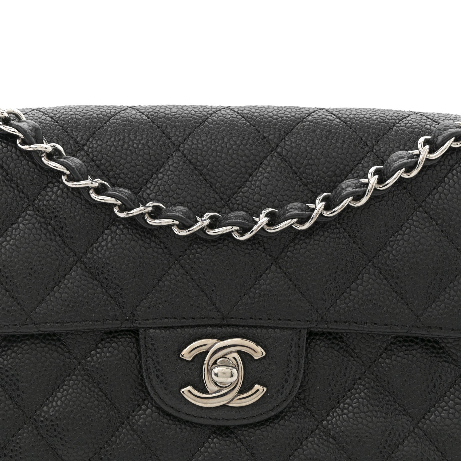 Chanel Caviar Quilted East West Flap Black 8 of 10