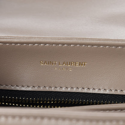 Saint Laurent Calfskin Y Quilted Monogram Toy Loulou Chain Satchel Dusty Grey 6 of 12