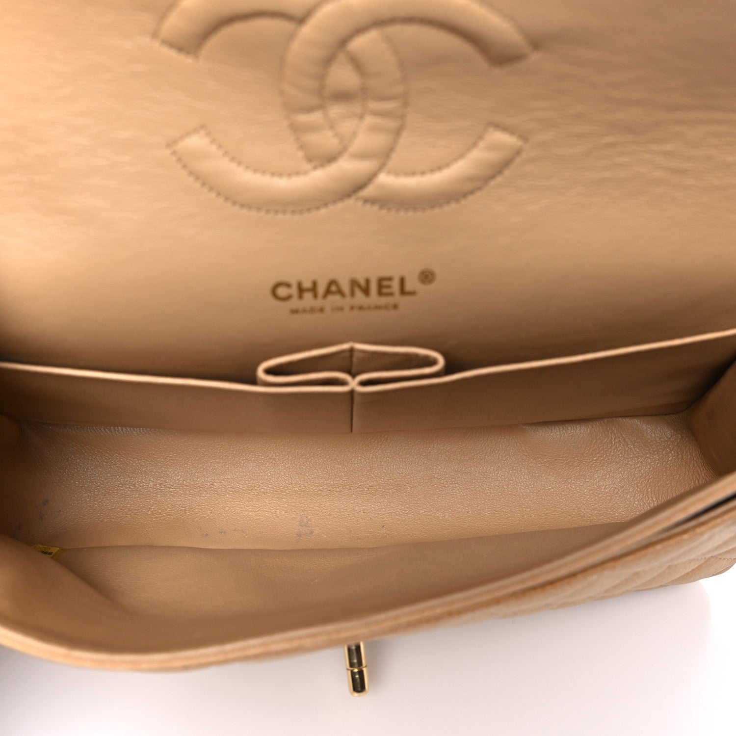 Chanel Caviar Quilted Medium Double Flap Beige 5 of 10