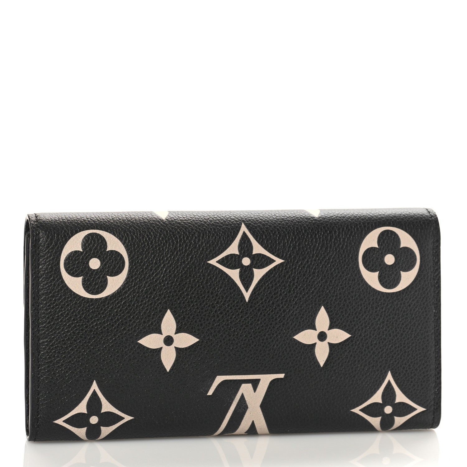 Louis Vuitton Monogram Empreinte Giant Sarah Wallet Black Beige 3 of 8