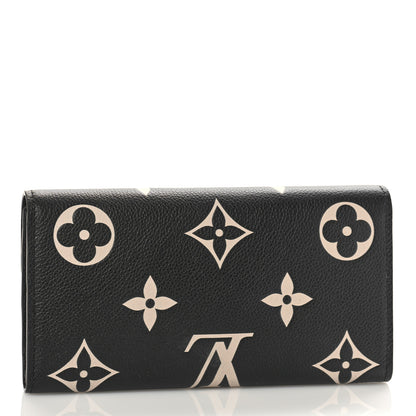 Louis Vuitton Monogram Empreinte Giant Sarah Wallet Black Beige 3 of 8