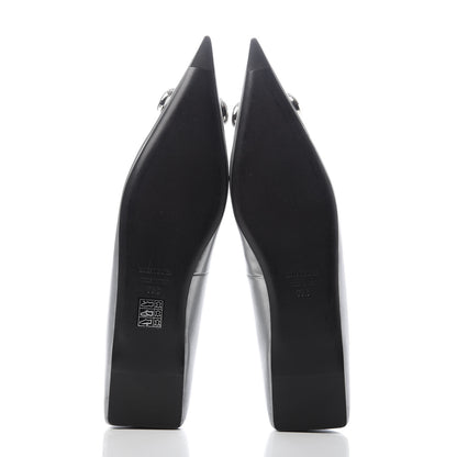 Balenciaga Metallic Calfskin BB Knife Pointy Toe Ballerina Flats 38.5 Silver Hardware 5 of 10
