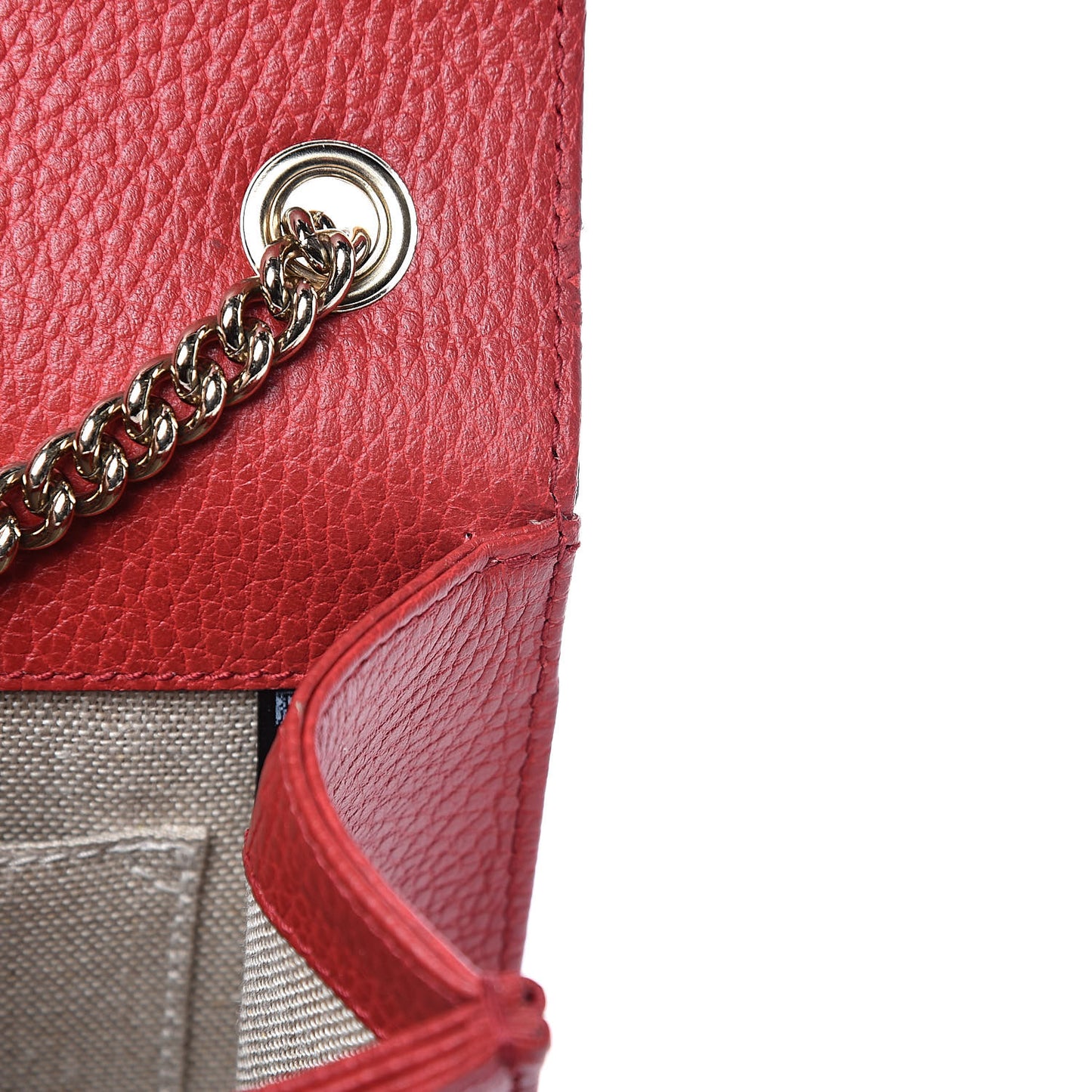 Dollar Calfskin Small Interlocking G Shoulder Bag Red