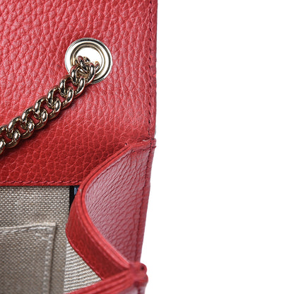 Gucci Dollar Calfskin Small Interlocking G Shoulder Bag Red 12 of 14