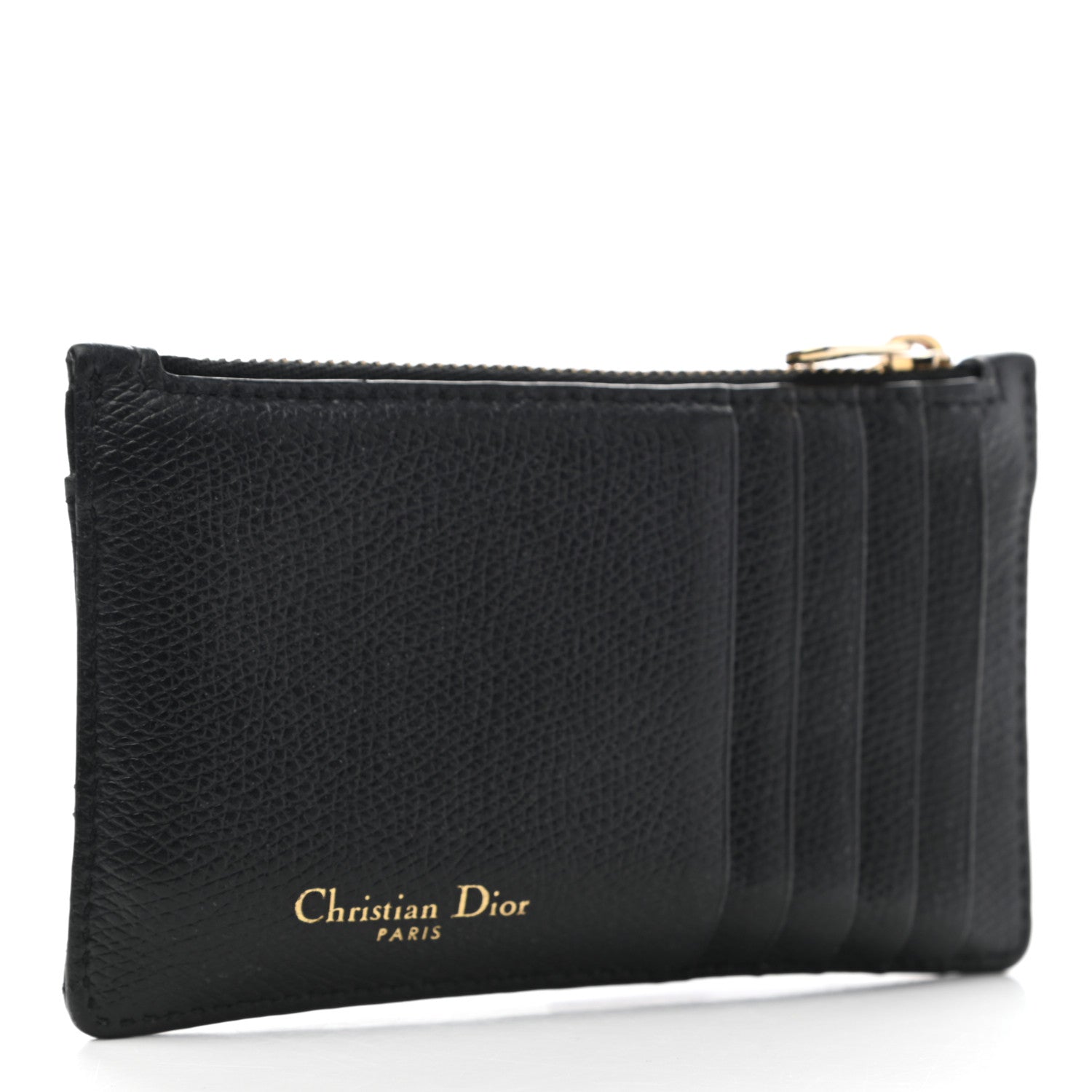 Christian Dior Grained Calfskin Cannage Diorama Wallet Black 3 of 7