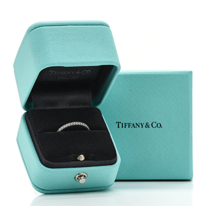 Tiffany Platinum Diamond .17ctw Soleste Half Eternity Band Ring 52 6 5 of 5