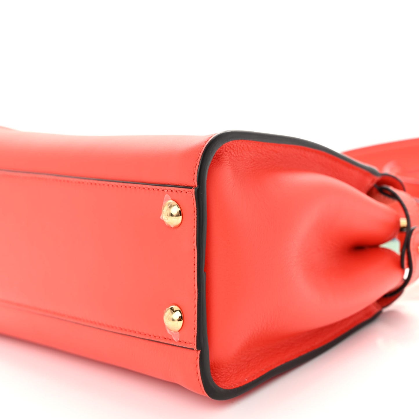 Vitello Seta Suede FF Mini Peekaboo Iconic Satchel Tulipano Miele Moro