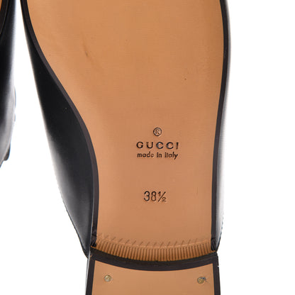 Gucci Calfskin Flower Embroidered Princetown Slippers 38.5 Black 6 of 9