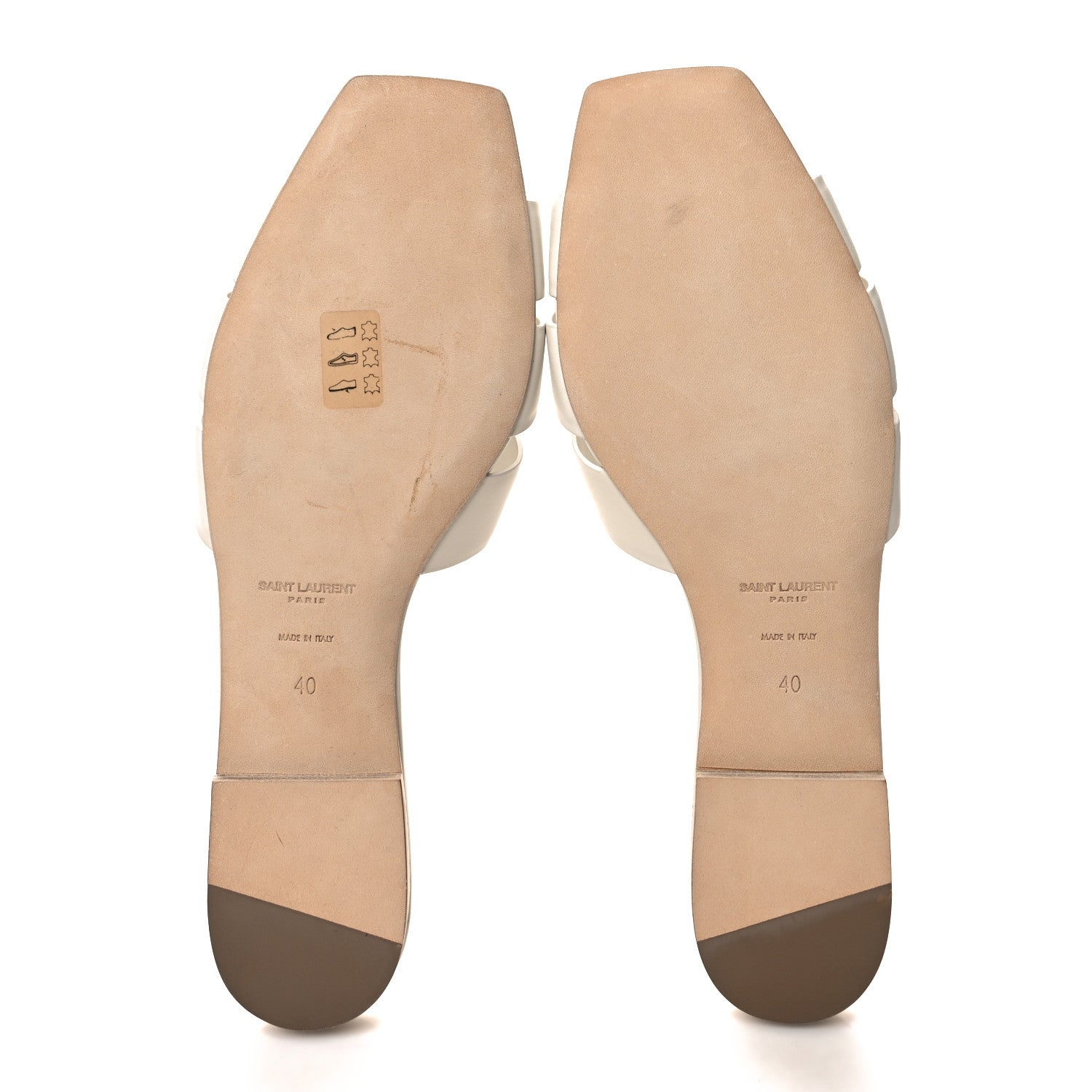 Saint Laurent Calfskin Tribute 05 Slide Sandals 40 Porcellana 5 of 9