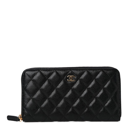 Chanel Caviar Quilted Large Gusset Zip Around Wallet Black 1 of 8