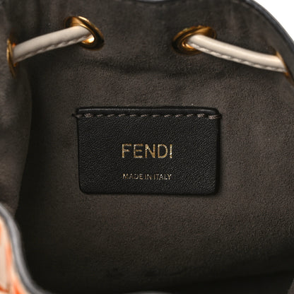 Fendi Vitello Liberty F is Fendi Bi-Color FF 1974 Embossed Mini Mon Tresor Bucket Bag Camelia Aranciata 6 of 14