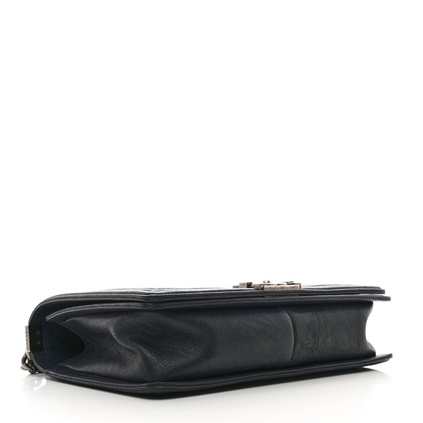Crumpled Lambskin New Medium Studded Boy Flap Black