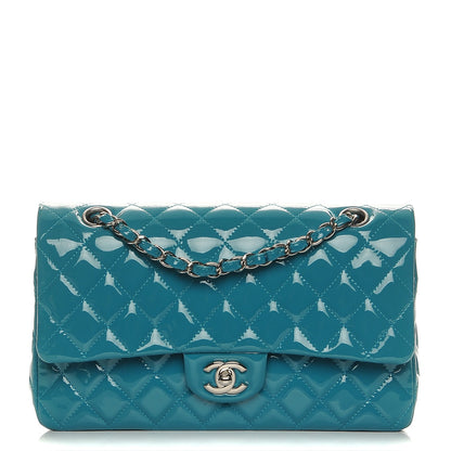 Chanel Patent Calfskin Quilted Medium Double Flap Turquoise 1 of 7