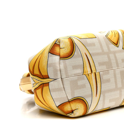 Fendi X VERSACE Silk Calfskin Fendace FF Baroque Print Medium Fendi First White Gold 10 of 11