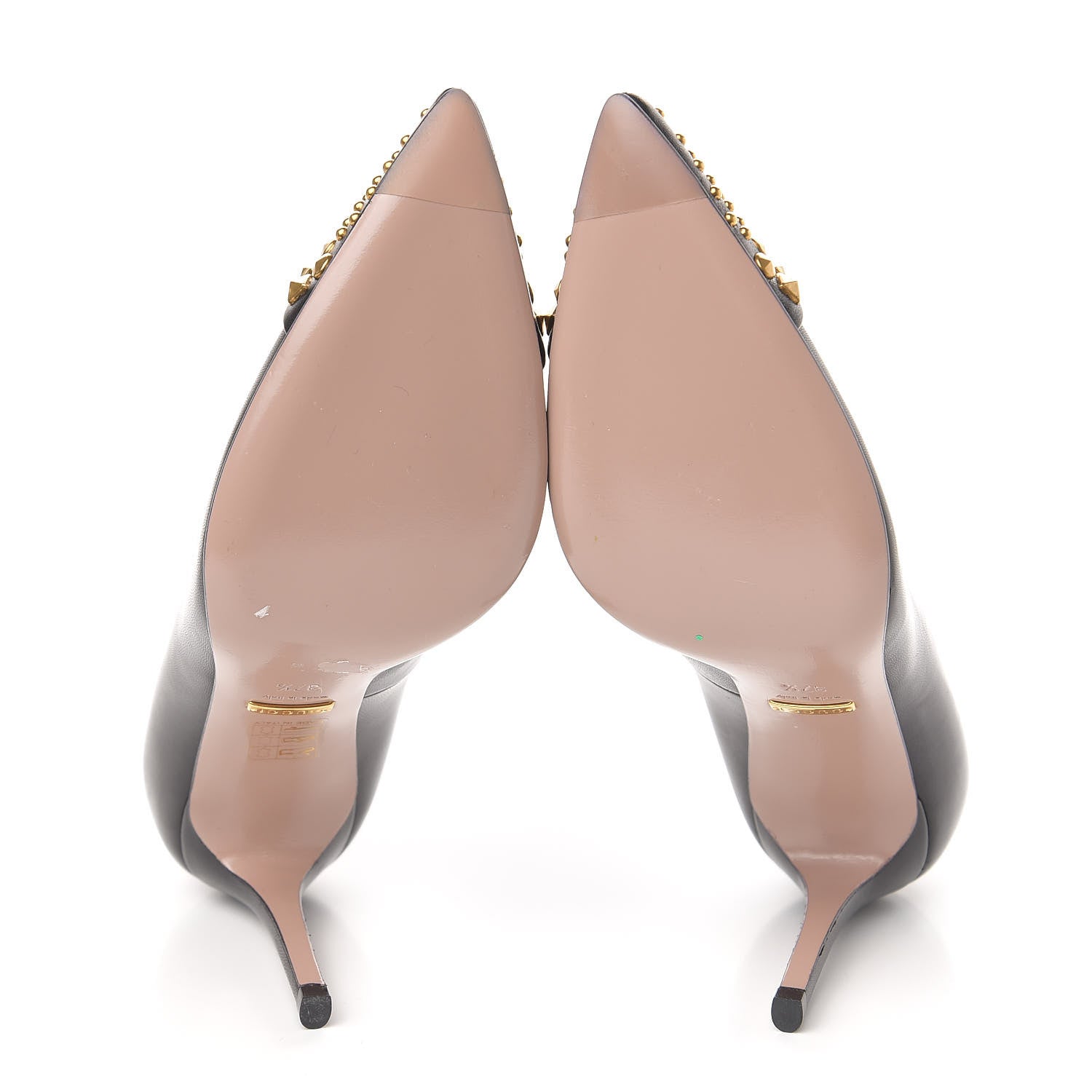 Gucci Nappa Studded Glow Light Pumps 37.5 Black 5 of 8