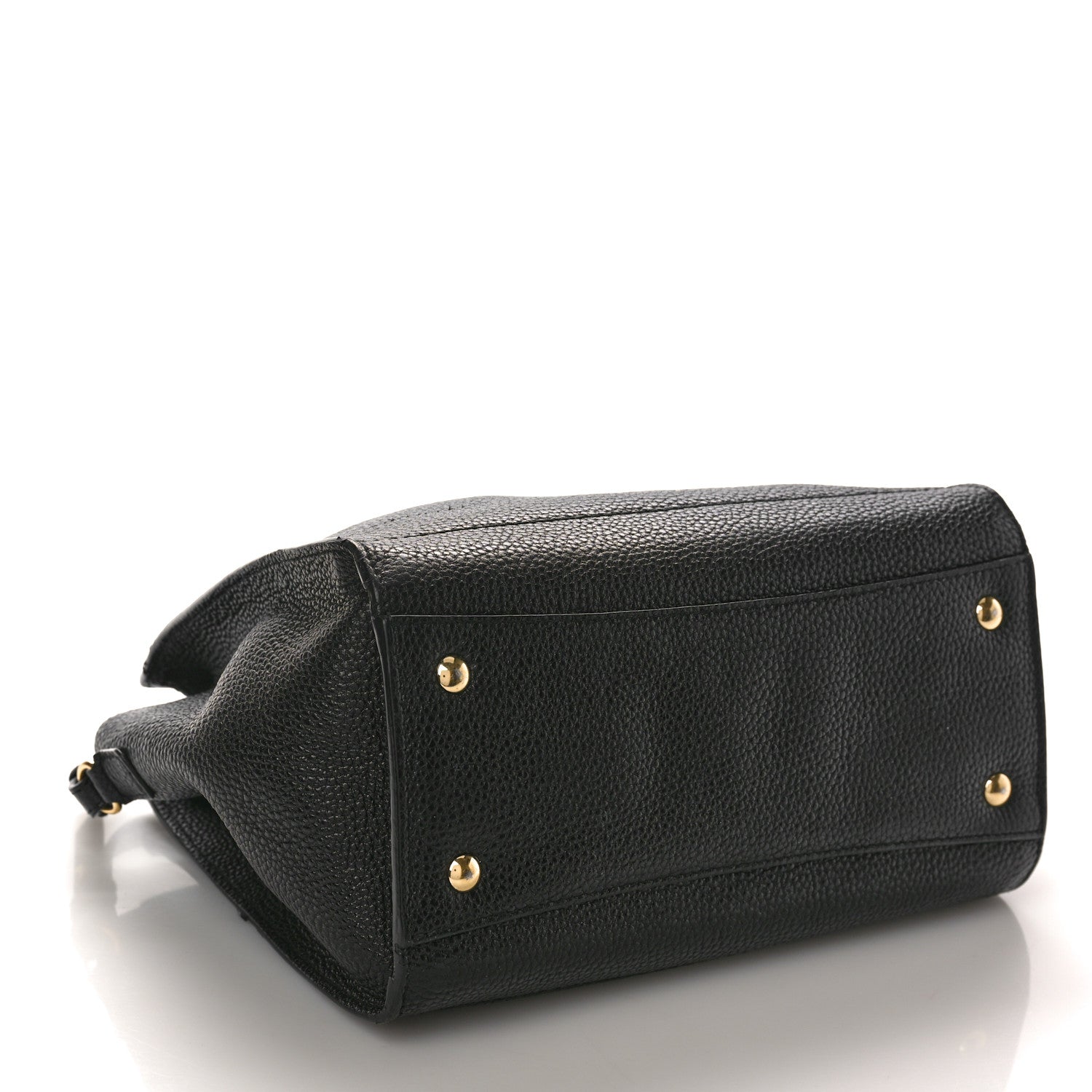 Salvatore Ferragamo SALVATORE FERRAGAMO Hammered Calfskin Double Handle Small Amy Tote Black 4 of 10