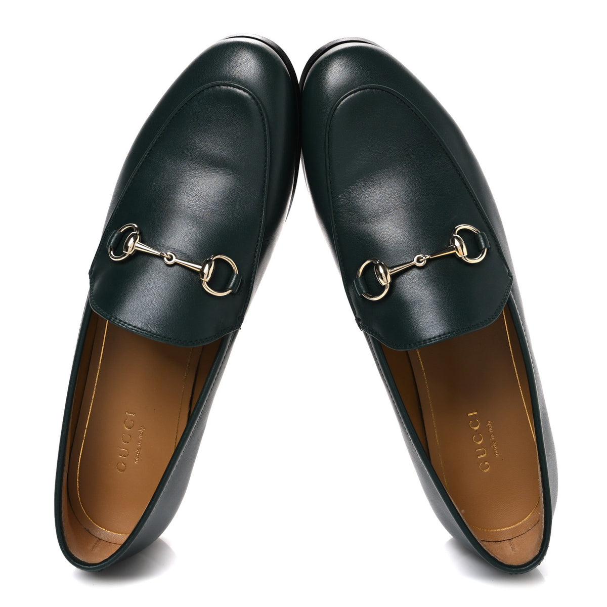 Gucci Calfskin Womens Jordaan Loafers 38 Green 2 of 11