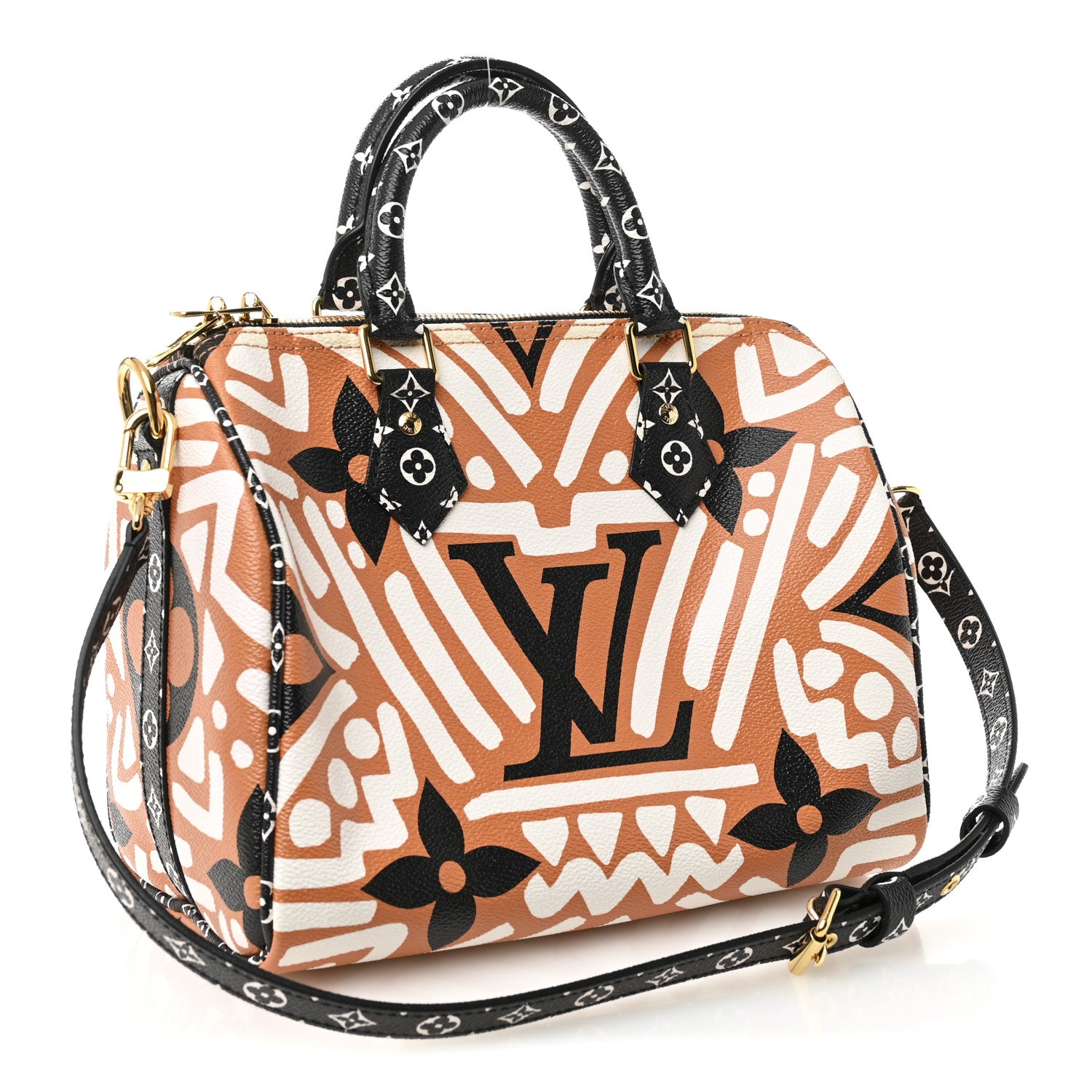 Louis Vuitton Monogram Giant Crafty Speedy Bandouliere 25 Creme Caramel 3 of 9