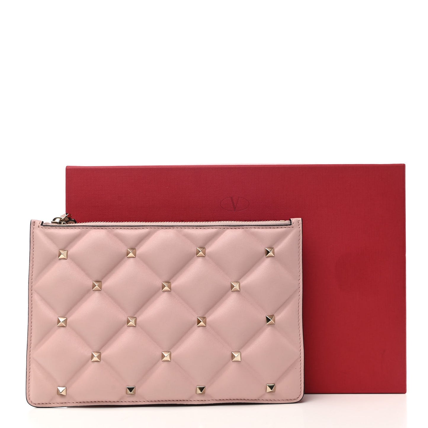 Nappa Small Candystud Zip Pouch Poudre