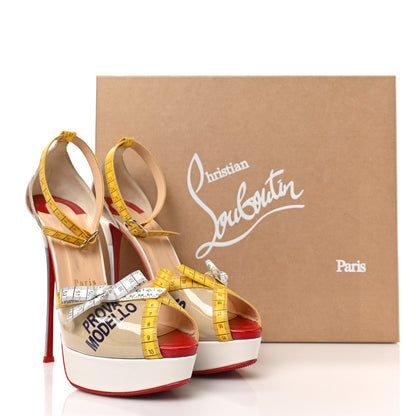Christian Louboutin PVC Patent Ruban Calfskin Metricathy 150 Pumps 39 Transparent Yellow 8 of 8