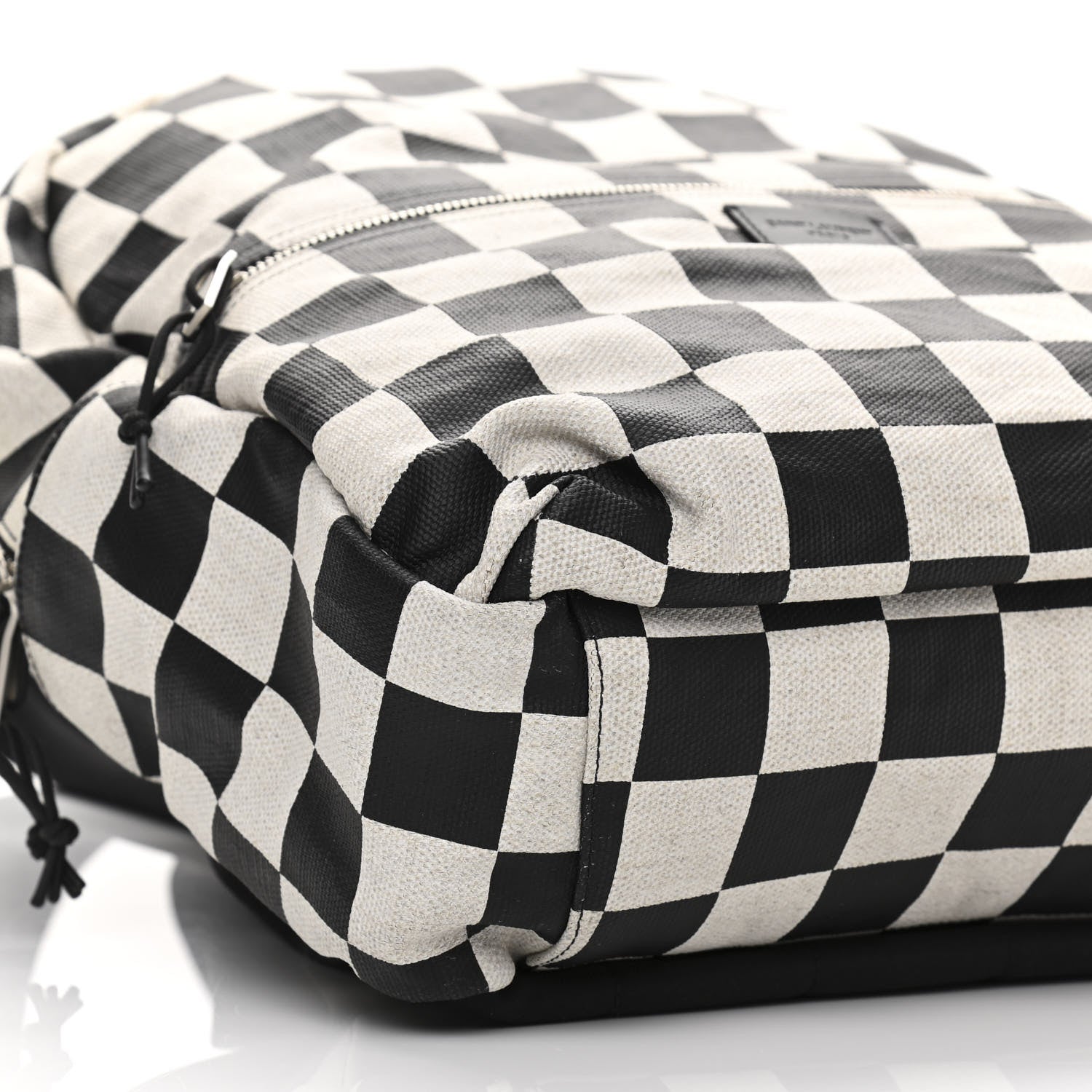 Saint Laurent Calfskin Checked Print Nuxx Backpack Black White 9 of 11