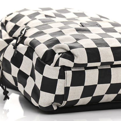 Saint Laurent Calfskin Checked Print Nuxx Backpack Black White 9 of 11