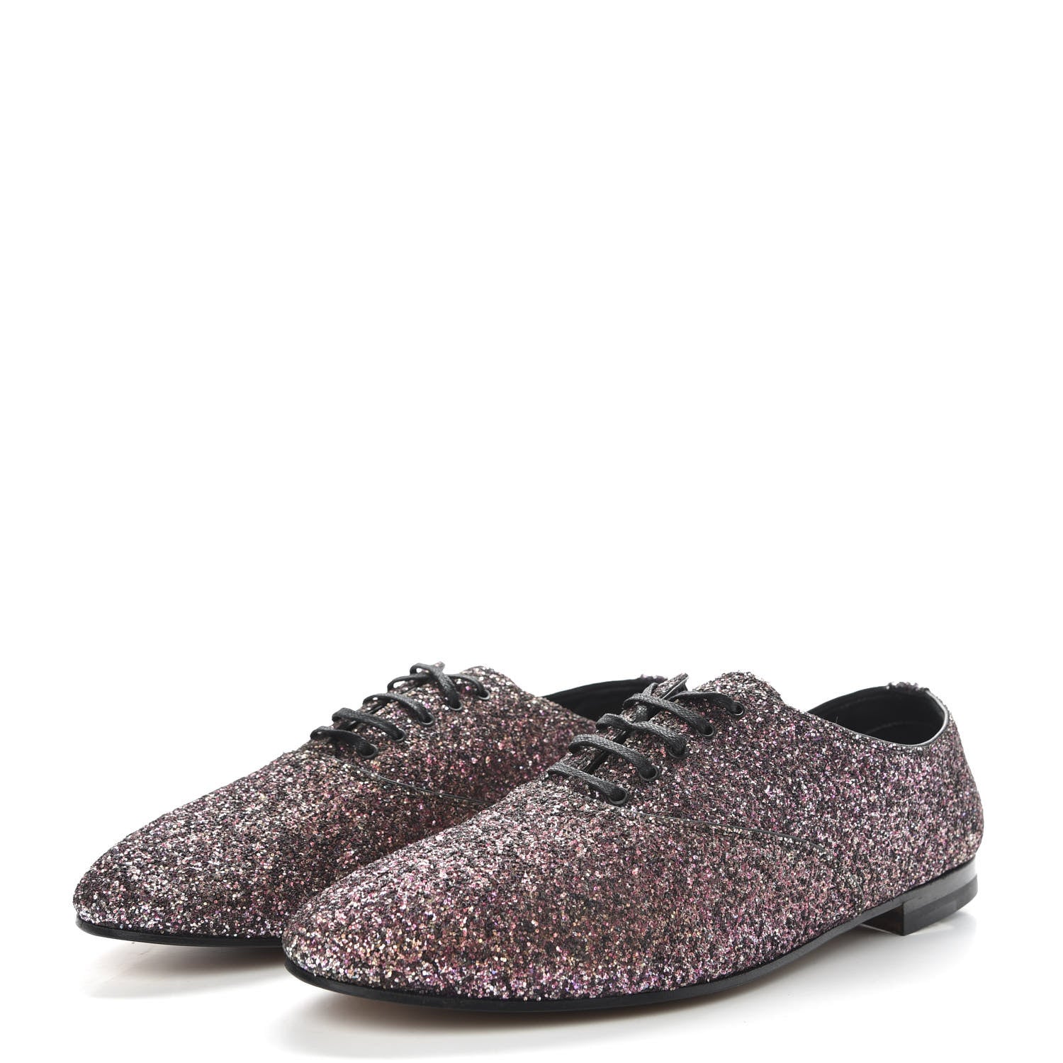 Saint Laurent Calfskin Glitter Oxfords 39 Pink 3 of 10