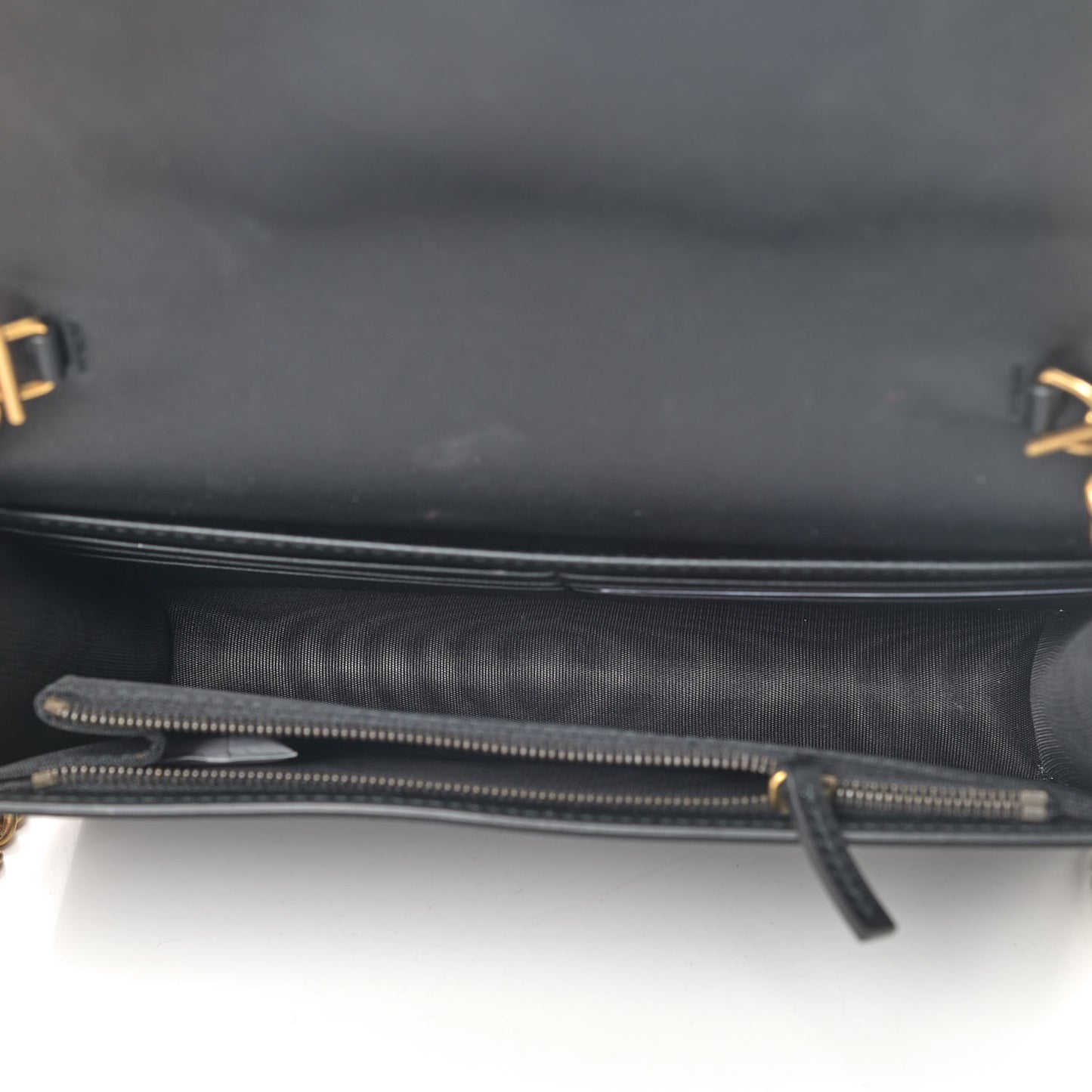 Calfskin Queen Margaret Chain Wallet Black