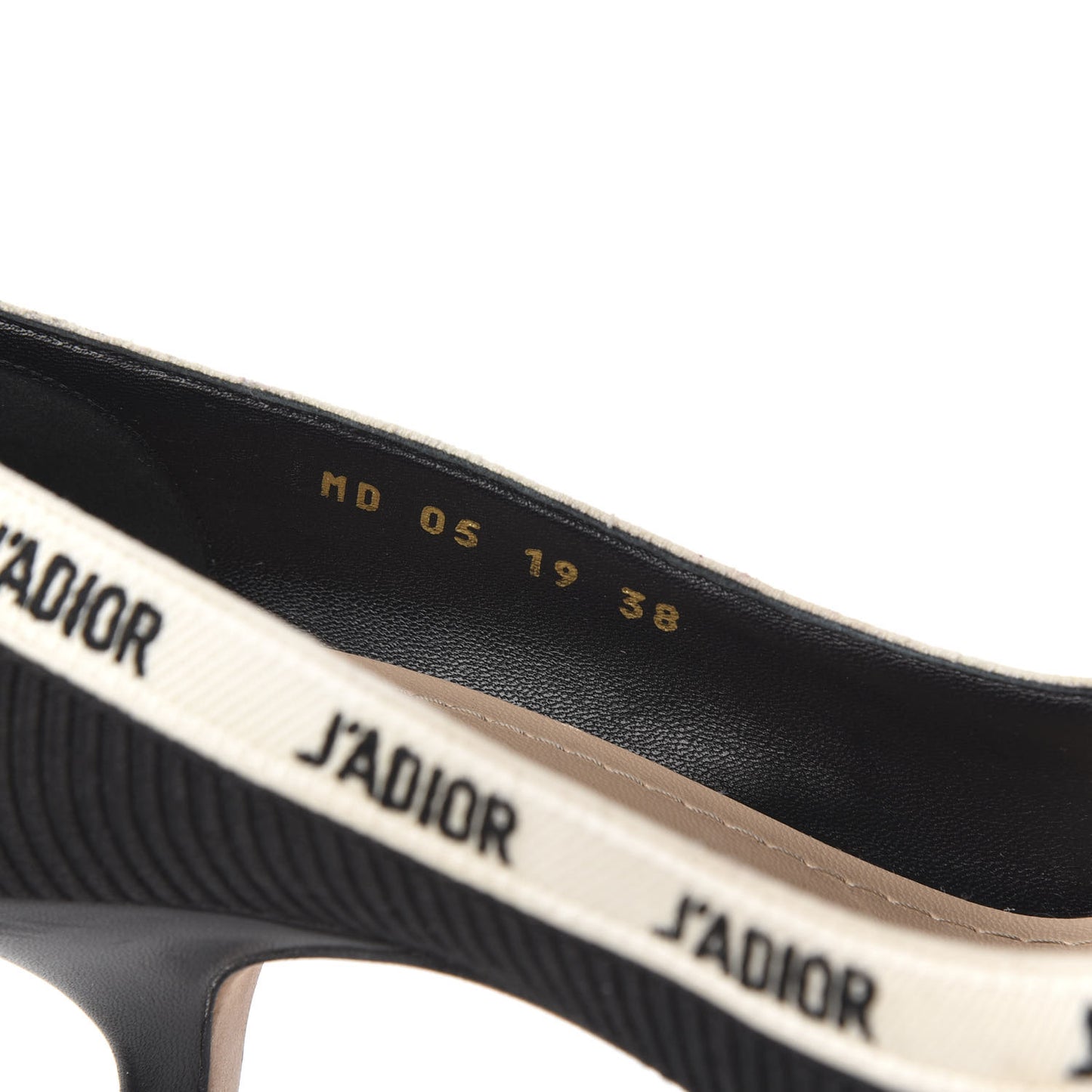 Technical Canvas Ribbon Embroidered J'Adior 65mm Pumps 38 Black