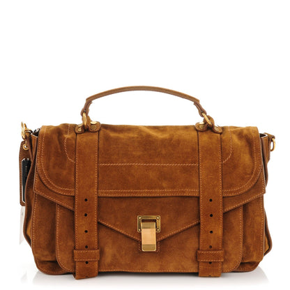 Proenza Schouler Suede Medium PS1 Satchel Tobacco 1 of 8
