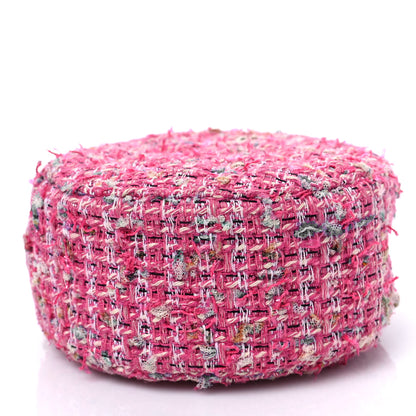 Chanel Tweed Quilted Round Clutch With Chain Pink 7 of 8