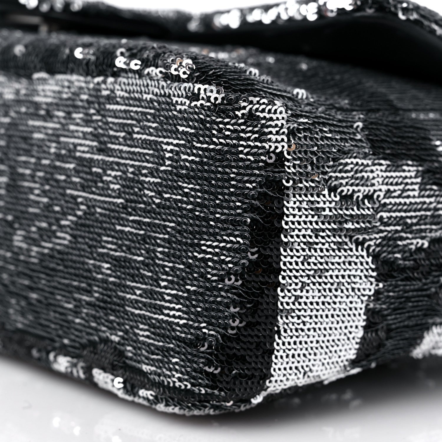 Chanel Sequin La Pausa Medium Single Flap Silver Black 9 of 10
