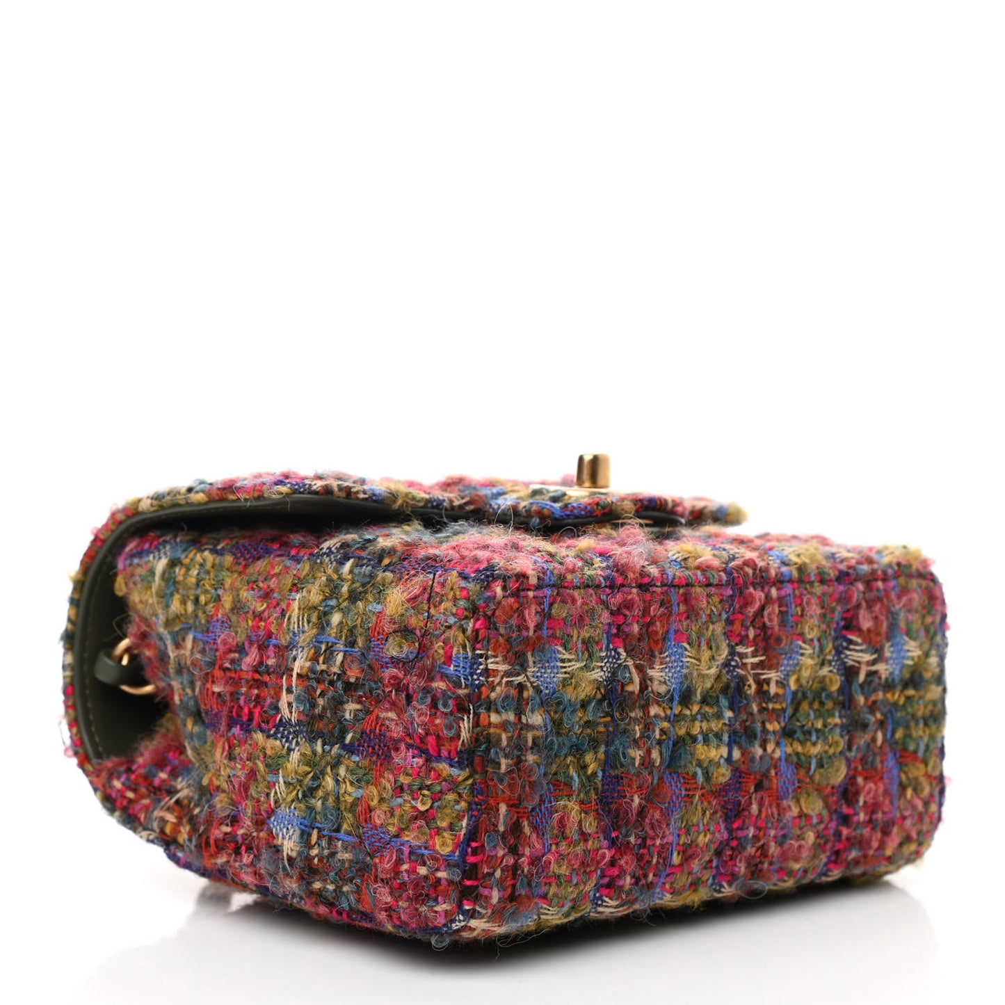 Tweed Quilted Mini Square Flap Multicolor