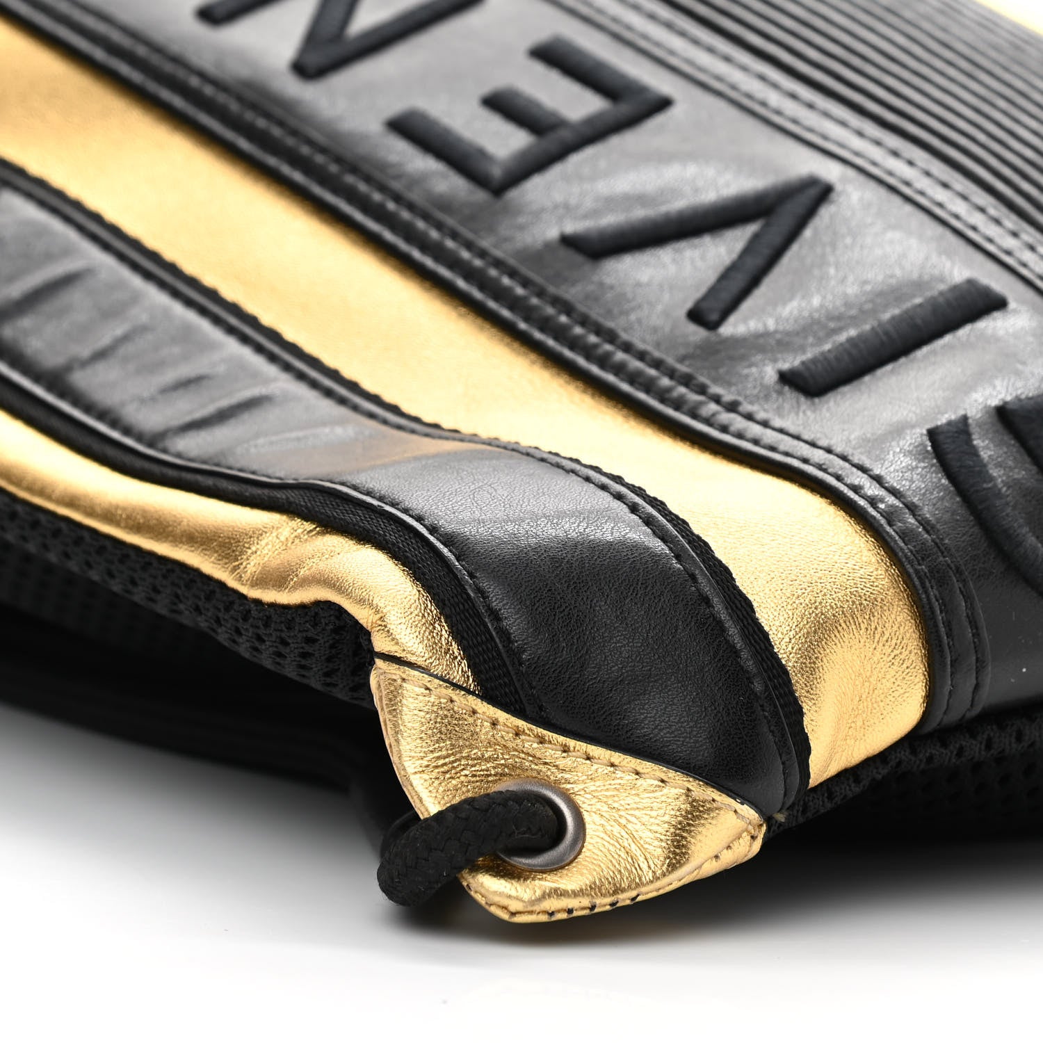 Givenchy Calfskin MC3 Drawstring Backpack Bag Black Gold 9 of 10