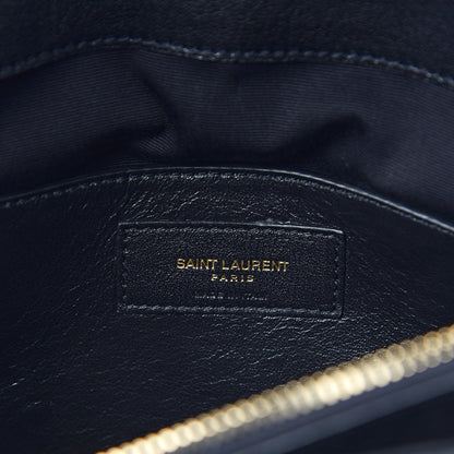 Saint Laurent Sheepskin Matelasse Chevron Monogram Large College Satchel Black 7 of 12