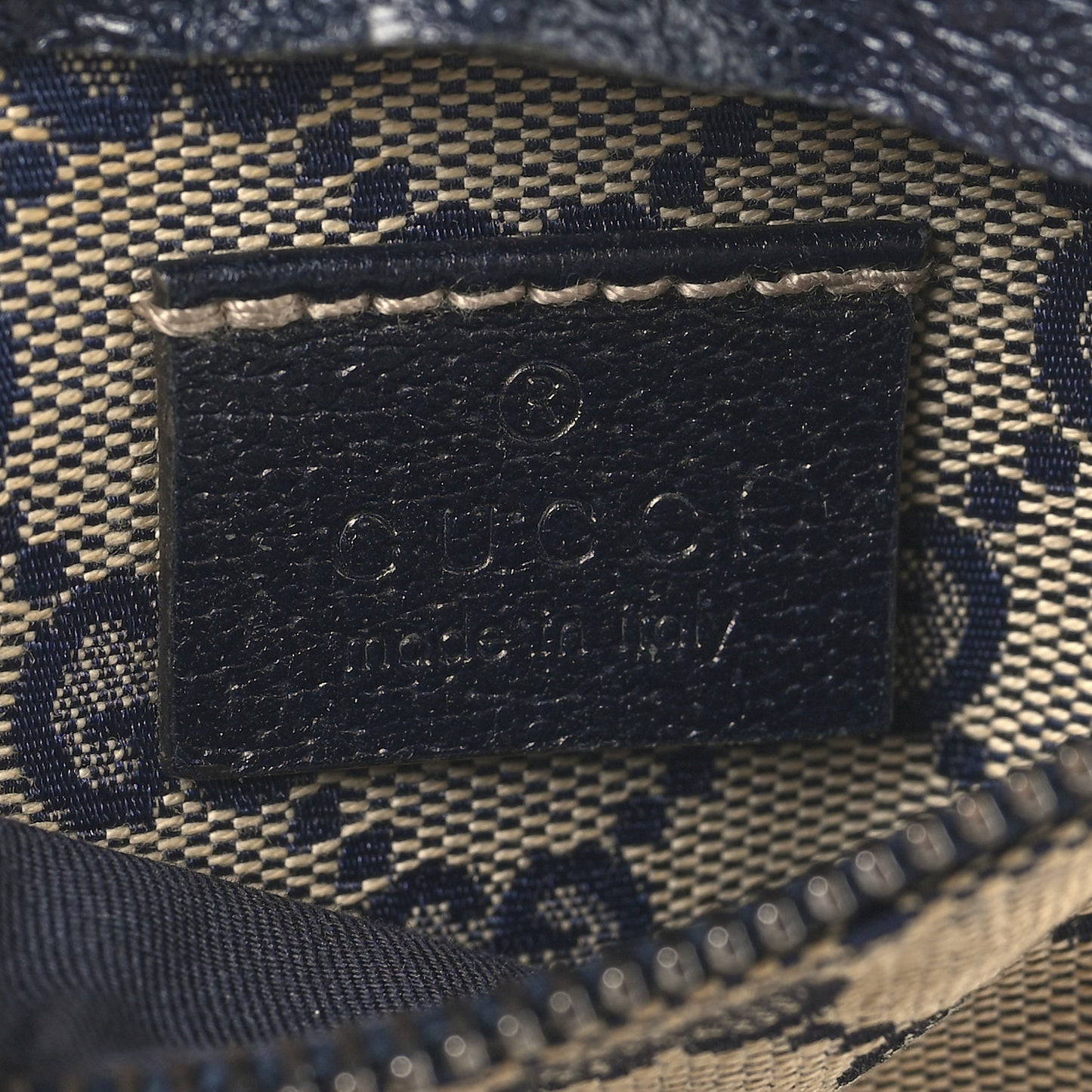 GG Monogram Web Double Pocket Belt Bag Navy
