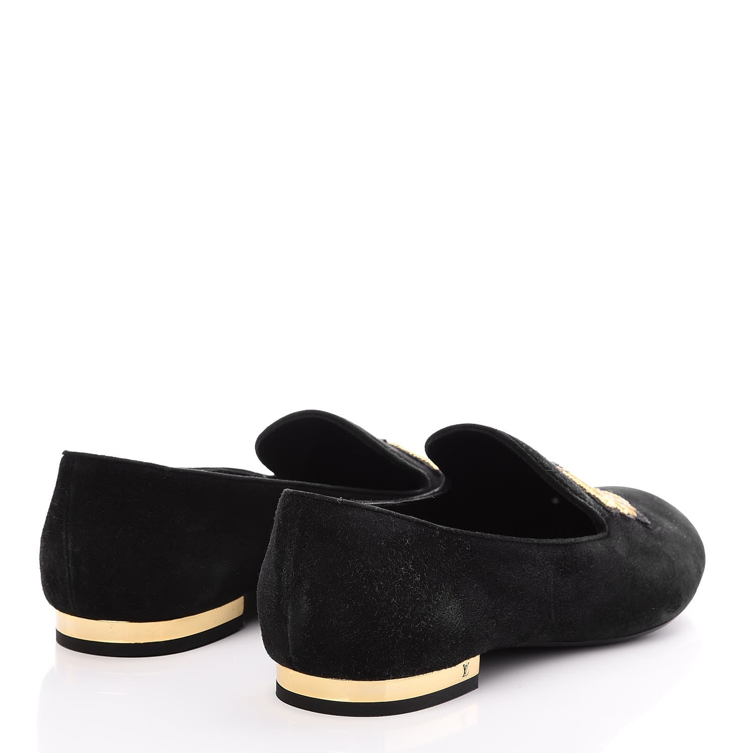 Louis Vuitton Suede Preppy Flat Loafers 39 Black 4 of 8