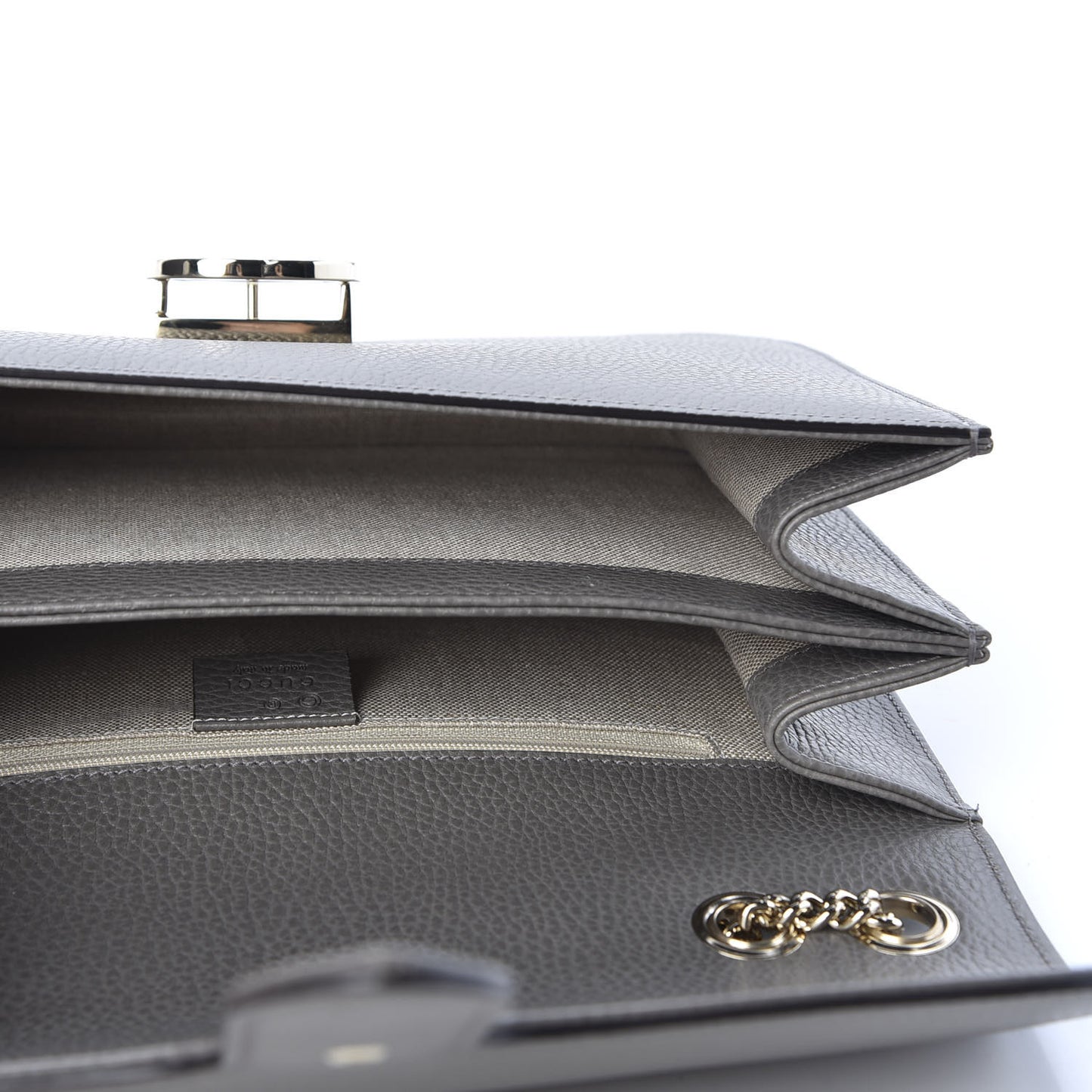 Dollar Calfskin Interlocking G Shoulder Bag Loess