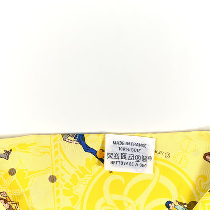 Hermes Silk Ex-Libris Les Parisie Twilly Jaune Soufre Gris 3 of 3