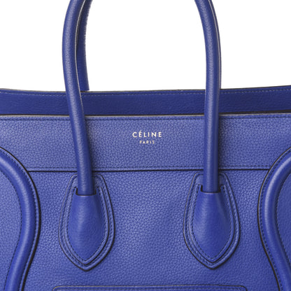 Celine Drummed Calfskin Micro Luggage Indigo 8 of 10